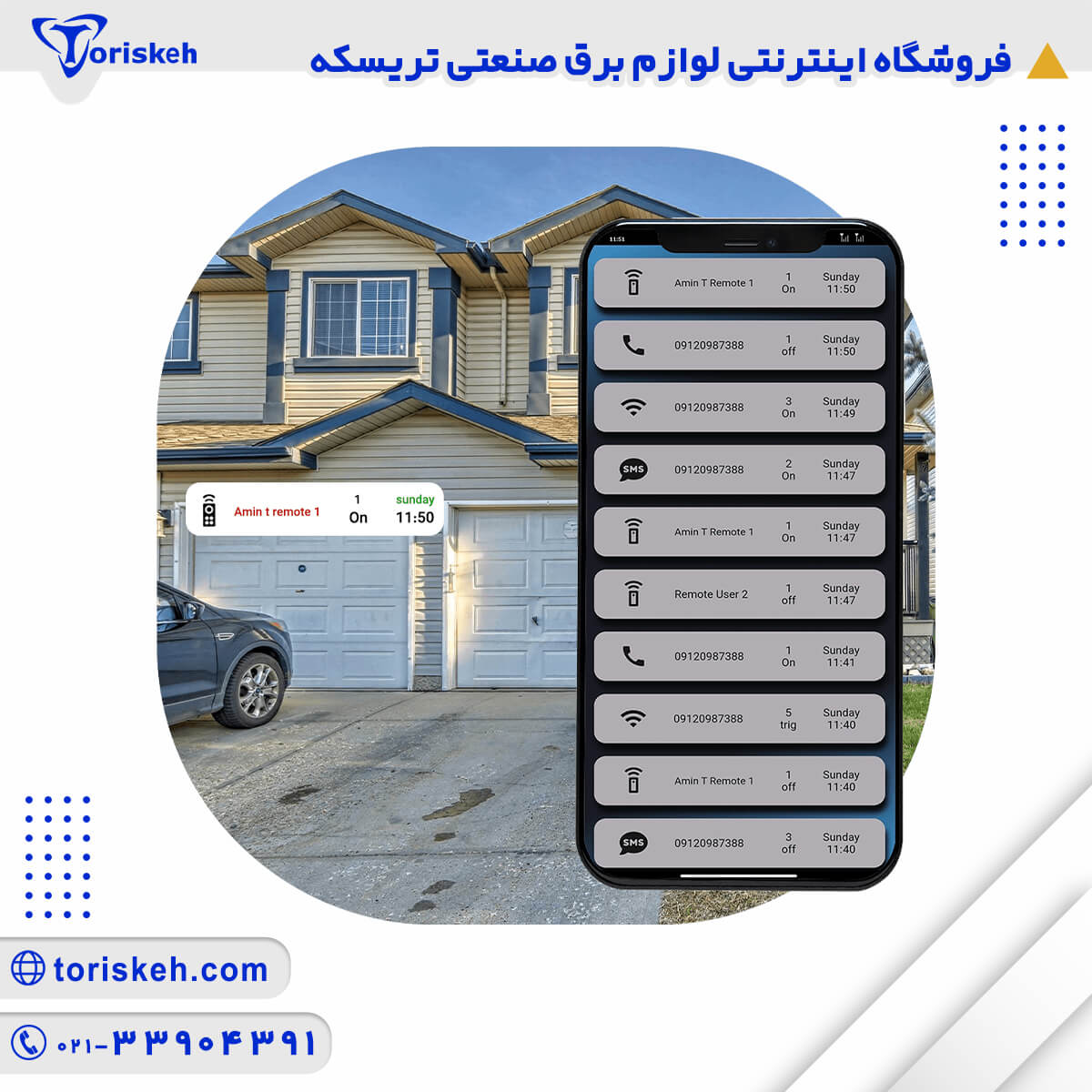 رله هوشمند 4 کانال هانتک مدل WIFI+RF-107